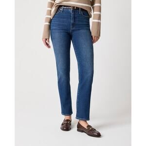 J Crew High-rise Stovepipe Jean in Signature Stretch+ Dark Wash Blue Denim 27